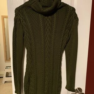 Olive Green Cable Knit Women's Sweater